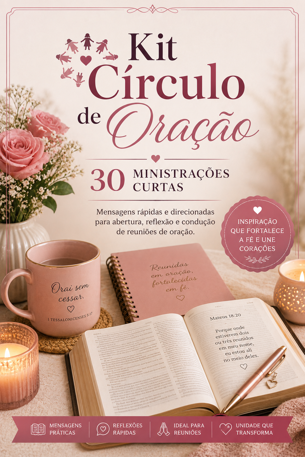 Capa do bônus Kit Círculo de Oração: 30 Ministrações Curtas